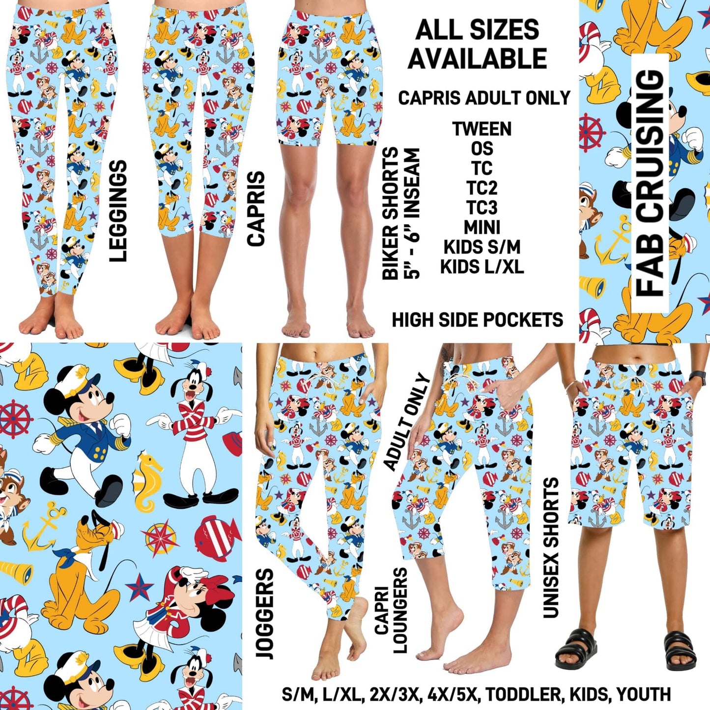 RTS - Fab Cruising Biker/Capris/Leggings with High Side Pockets