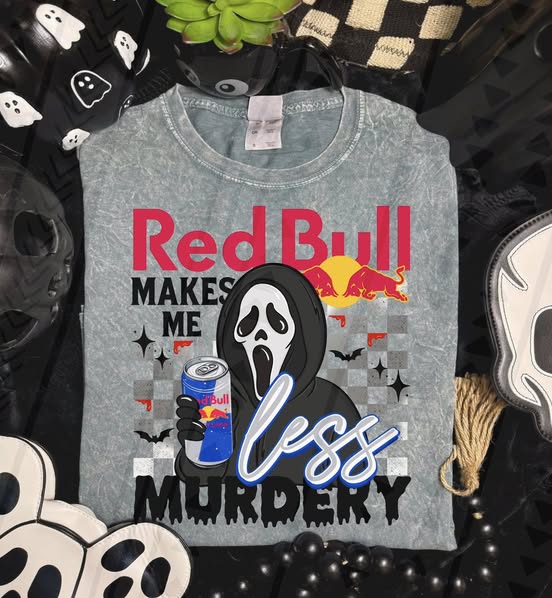 RED ENERGY MAKES ME LESS MURDERY TEE