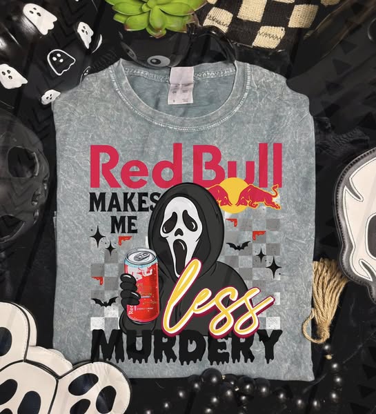 RED ENERGY MAKES ME LESS MURDERY TEE