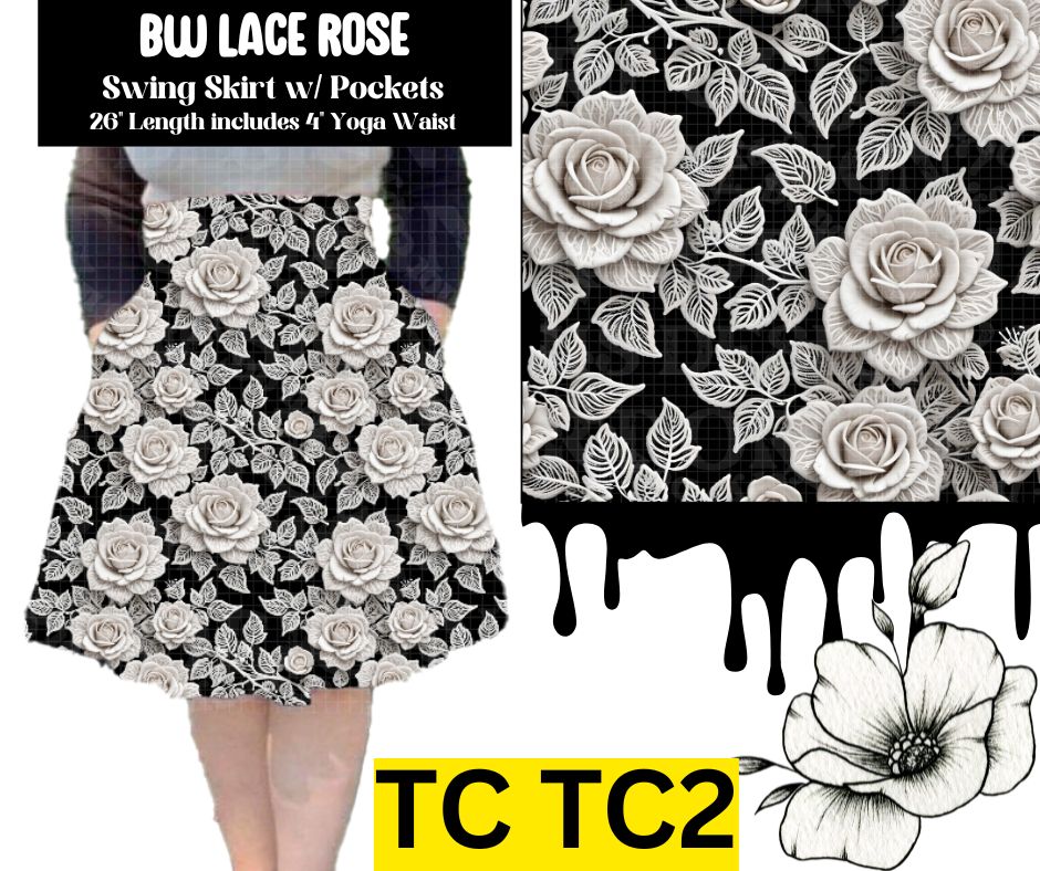 BW Lace Rose Swing Skirt