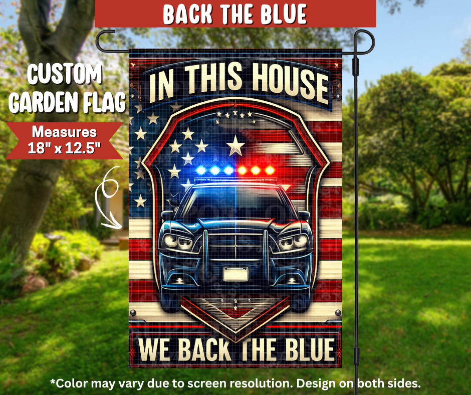 Back The Blue Garden Flag