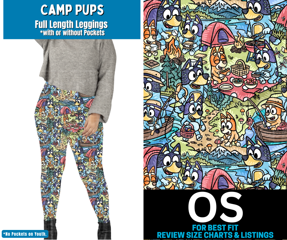 Camp Pups Full Length Leggings w/ Pockets