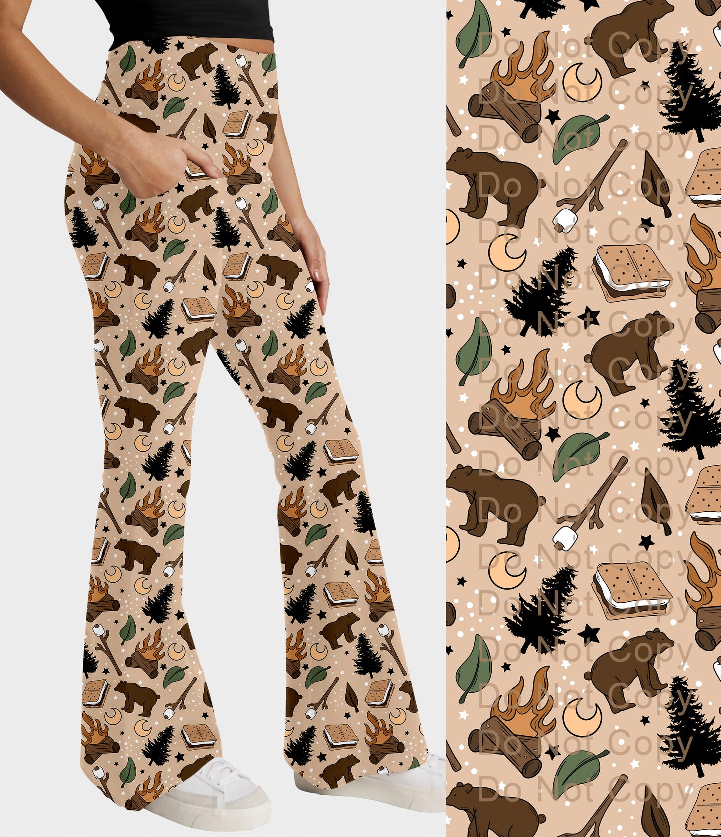 RTS - Campfire S'mores Flare Leggings w/ Pockets