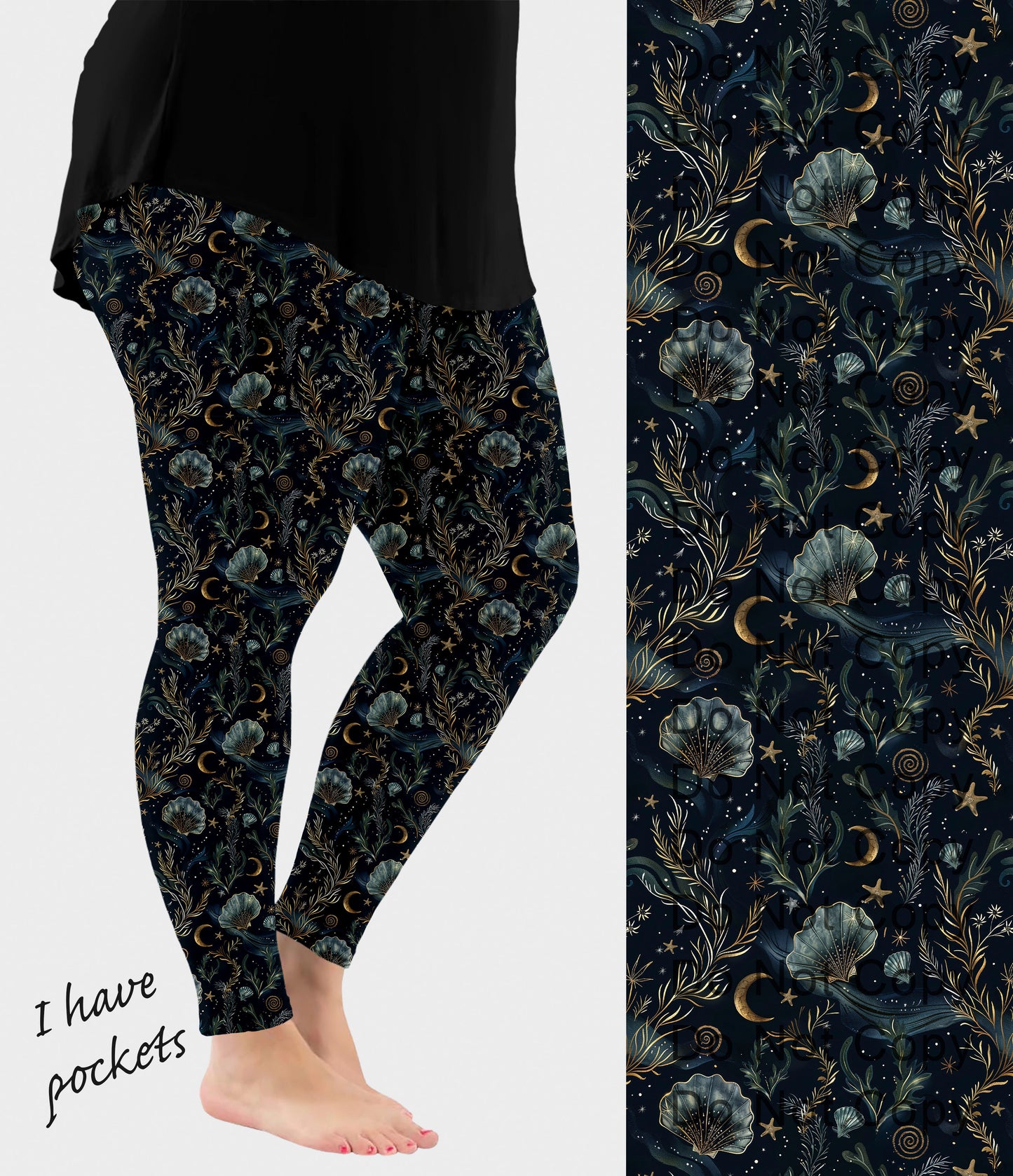 RTS - Celestial Sea Leggings w/ Pockets