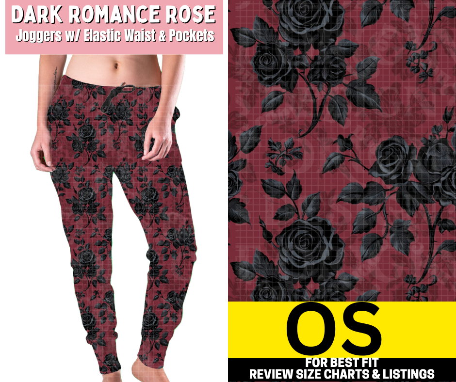 Dark Romance Rose Fleece Joggers