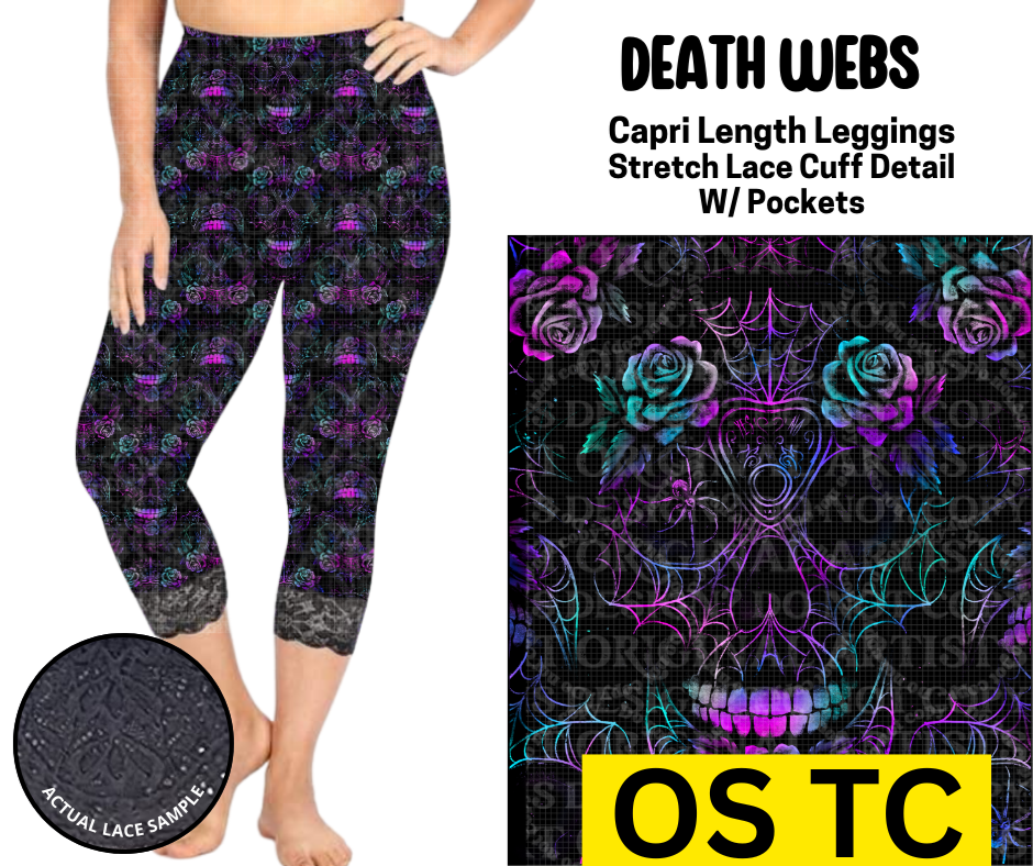 Death Web Lace Cuff Capris w/ Pockets