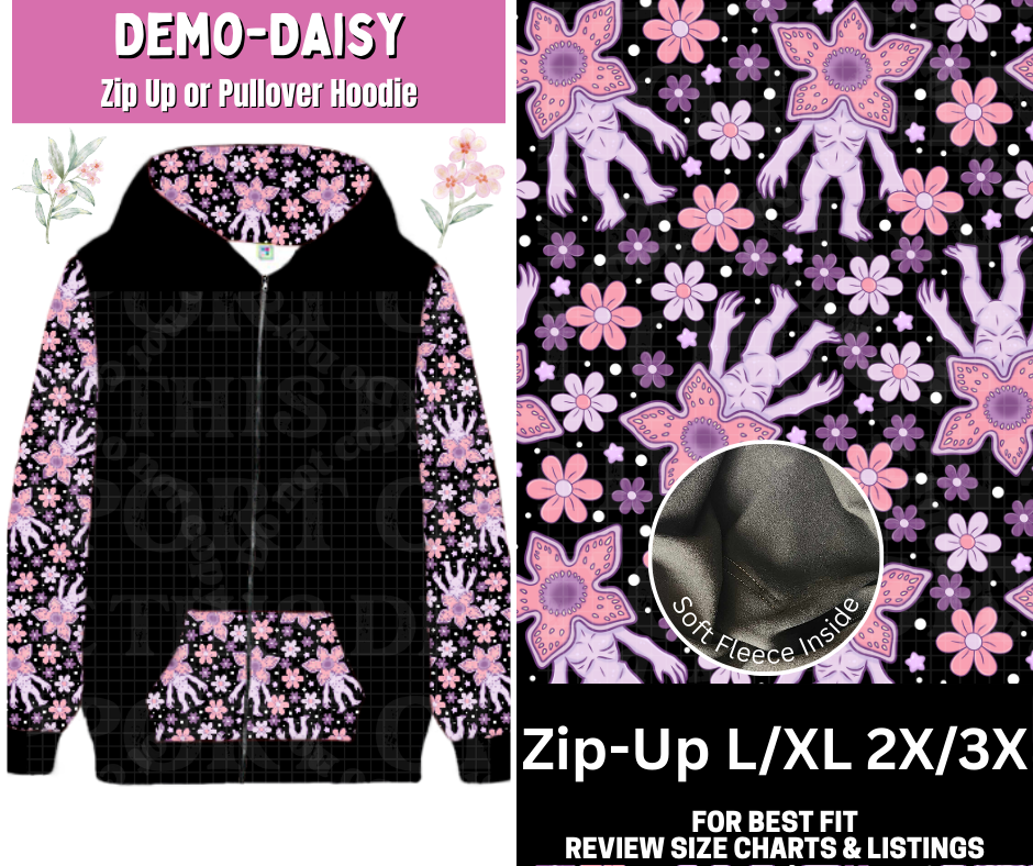 Demo-Daisy Zip-Up Hoodie