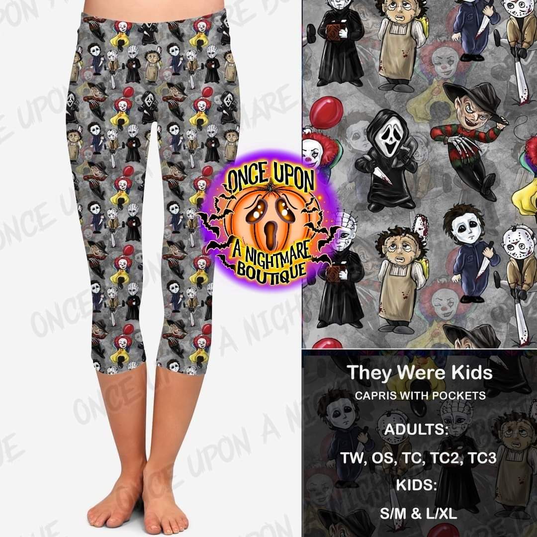GY They Were Kids Horror Capri Leggings Adult OS