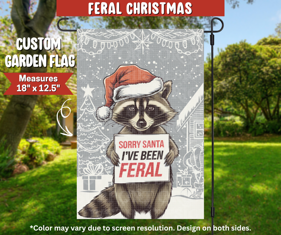 Feral Christmas Garden Flag