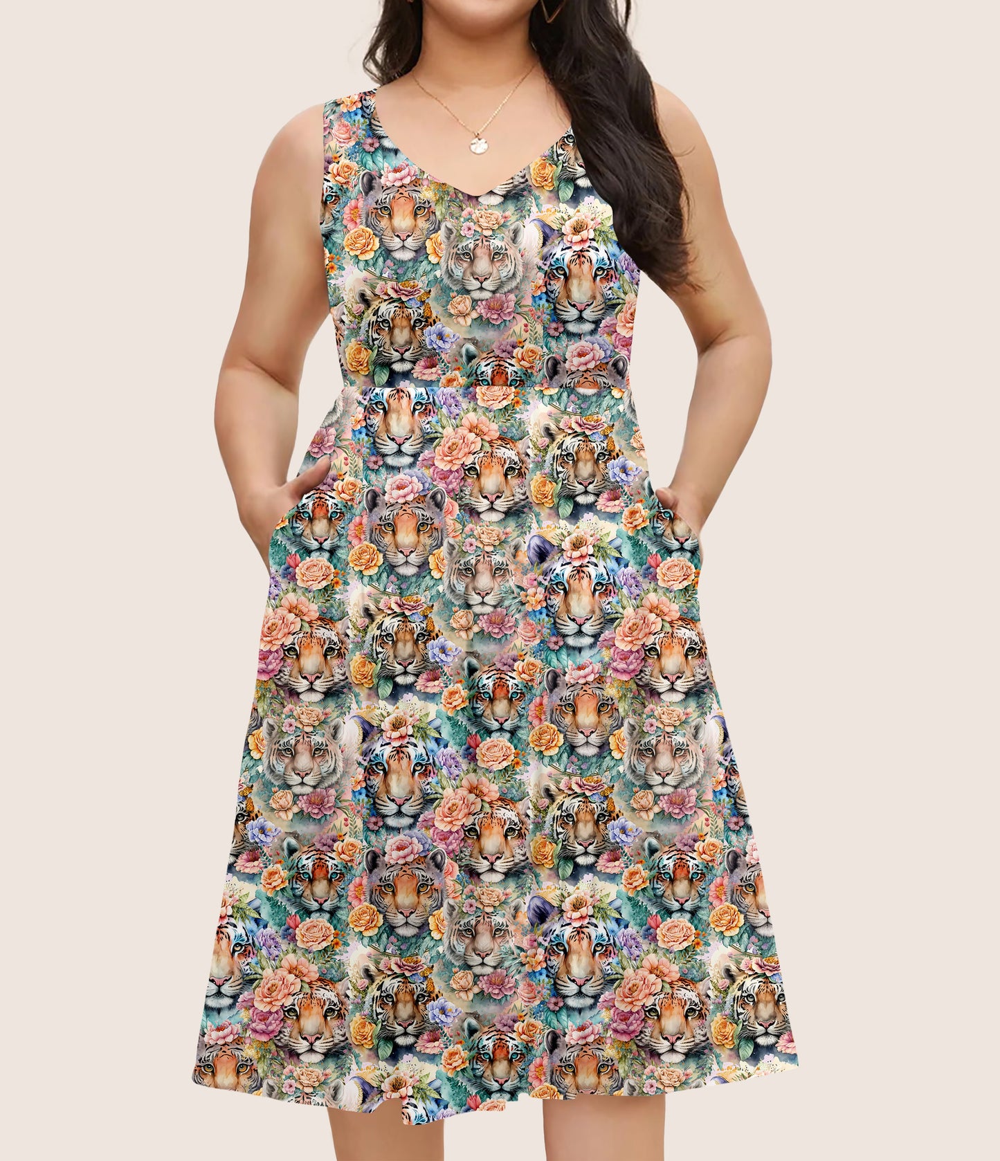 RTS - Floral Tigers Pocket Dress