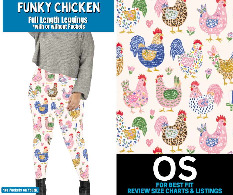 Funky Chicken Full Length Leggings w/ Pockets