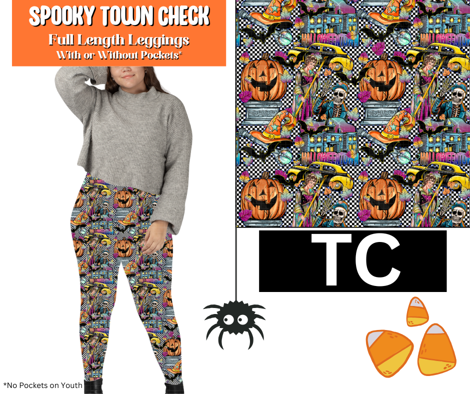Spooky Town Check Full Length Leggings w/ Pockets