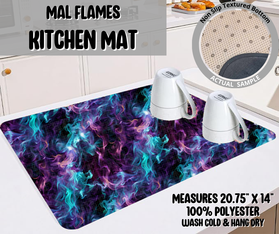 Mal Flames Kitchen Mat