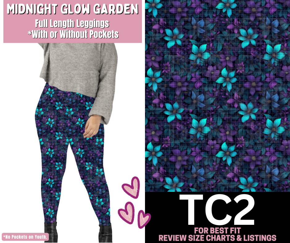 Midnight Glow Garden Full Length Leggings w/ Pockets