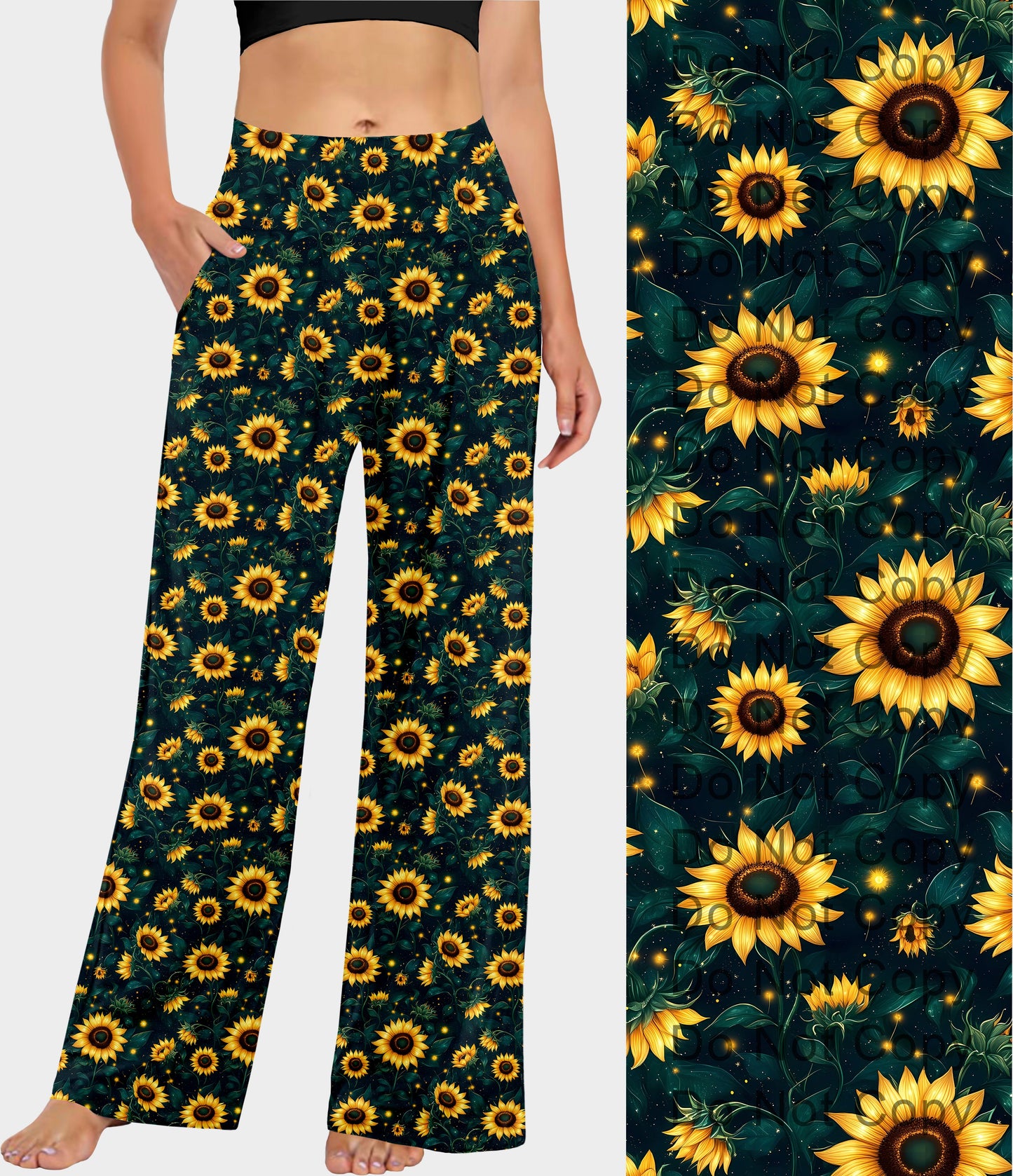 RTS - Midnight Sunflower Lounge Pants