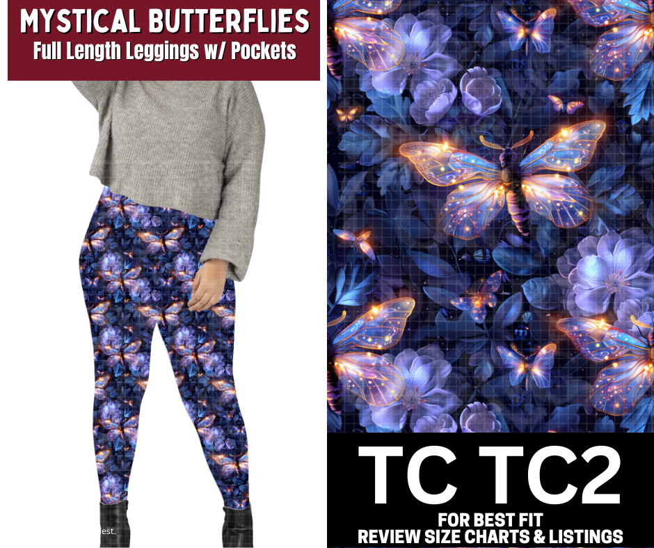 Mystical Butterflies Full Length Leggings w/ Pockets
