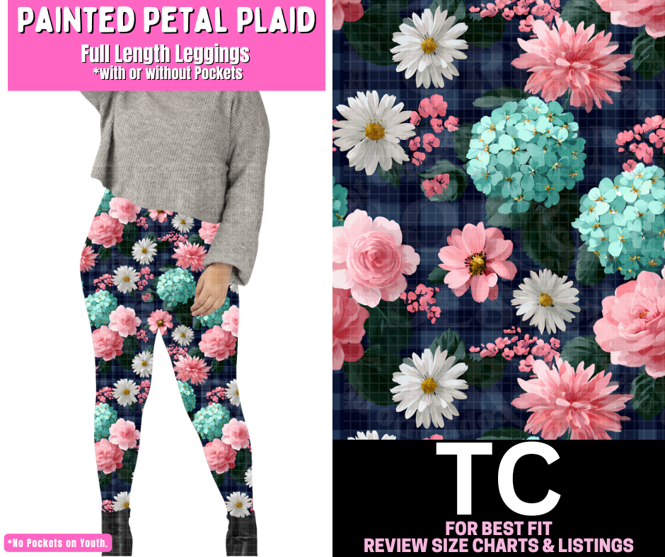 Painted Petal Plaid Full Length Leggings w/ Pockets