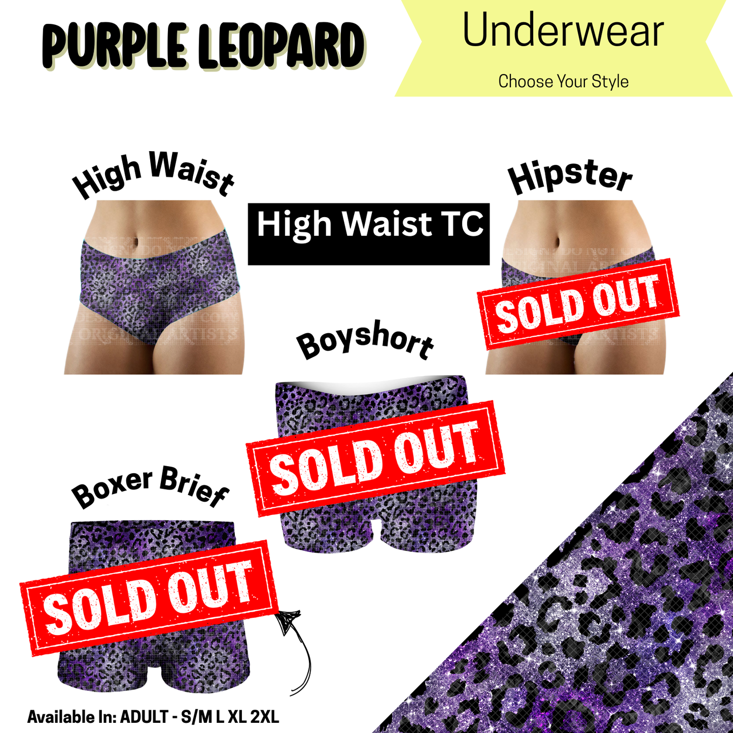 Purple Leopard High Waist Underwear