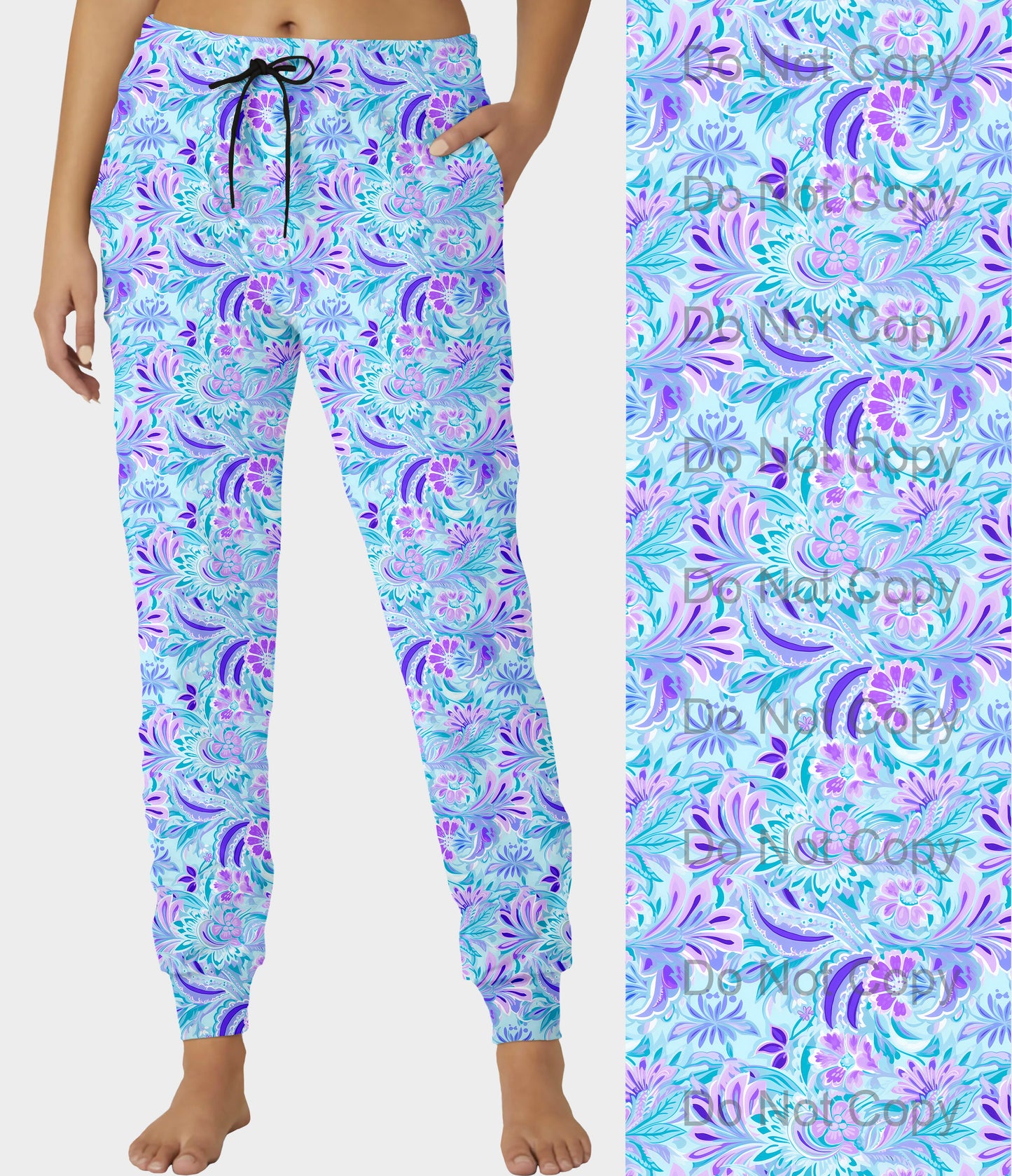 RTS - Purple Paisley Joggers