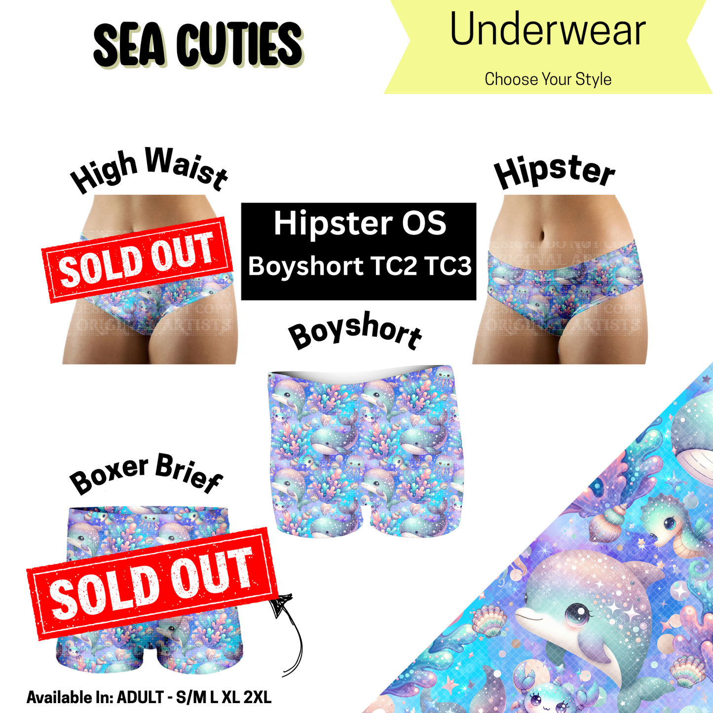 Sea Cuties Hipster, Boyshort Underwear