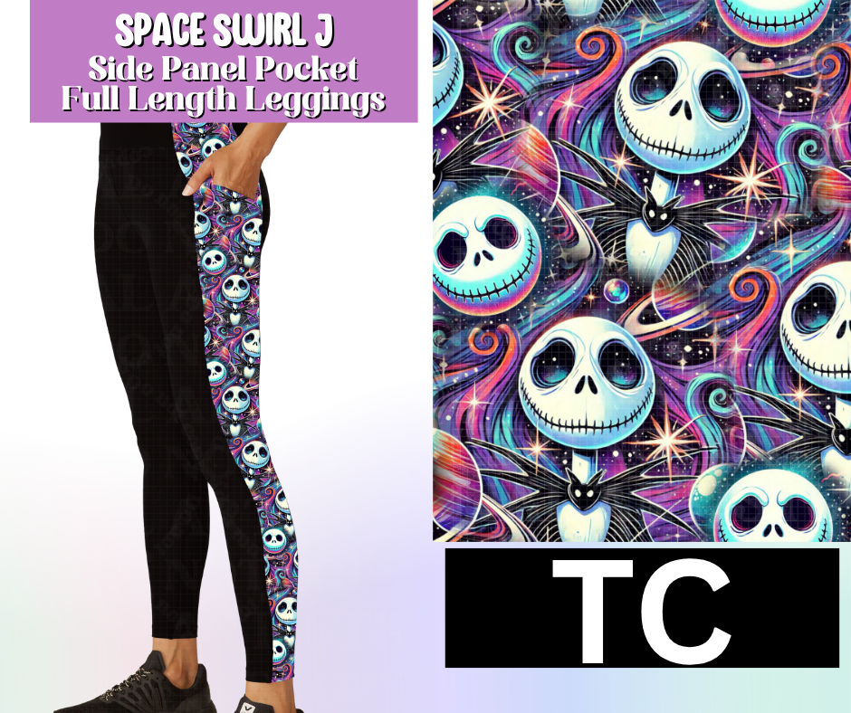 Space Swirl J Side Panel Pocket Full Length Leggings