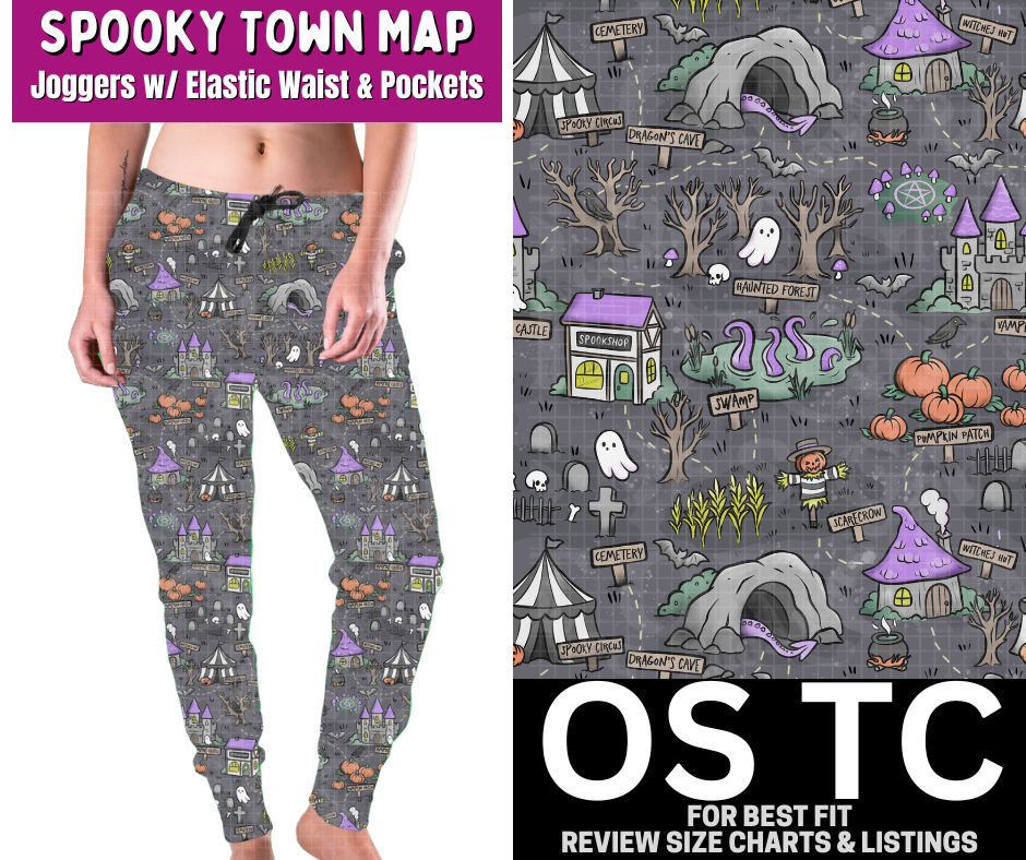 Spooky Town Map Joggers