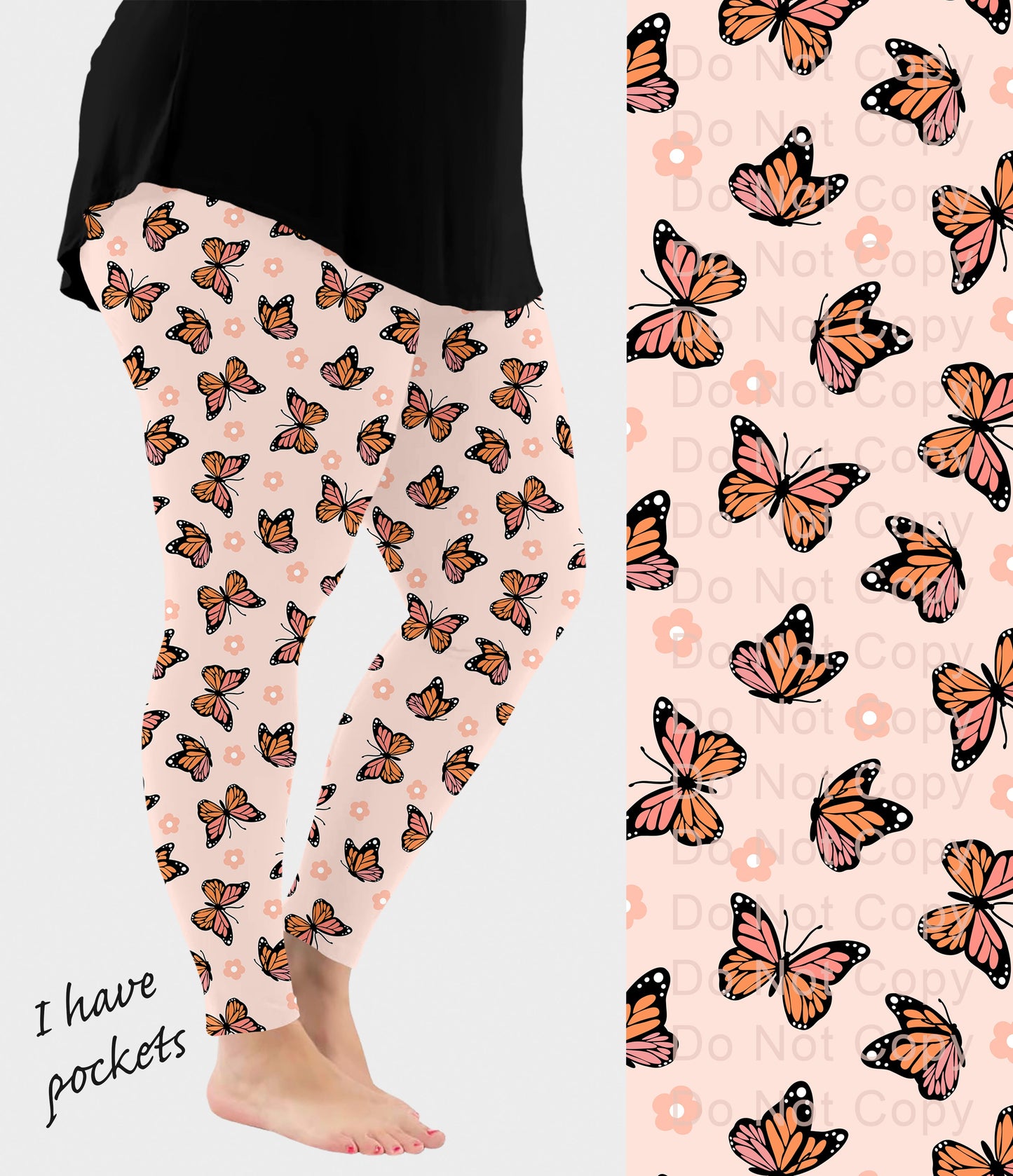 RTS - Spring Butterfly Leggings w/ Pockets