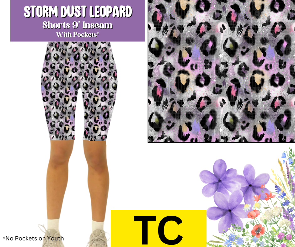 Storm Dust Leopard 9" Shorts w/ Pockets
