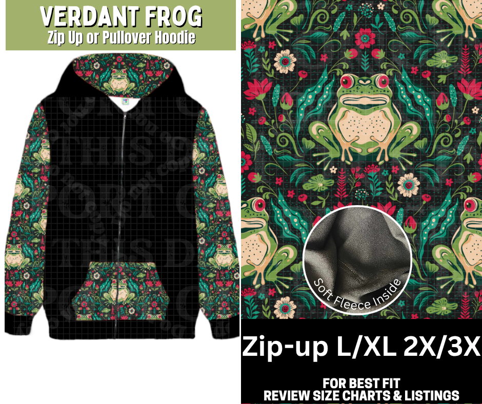Verdant Frog Zip-Up Hoodie