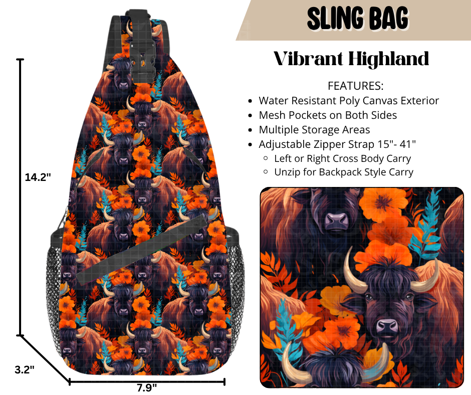 Vibrant Highland Sling Bag