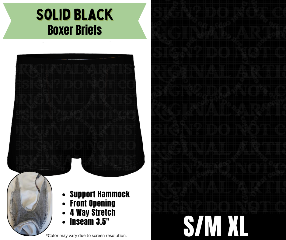 Solid Black Boxer Briefs
