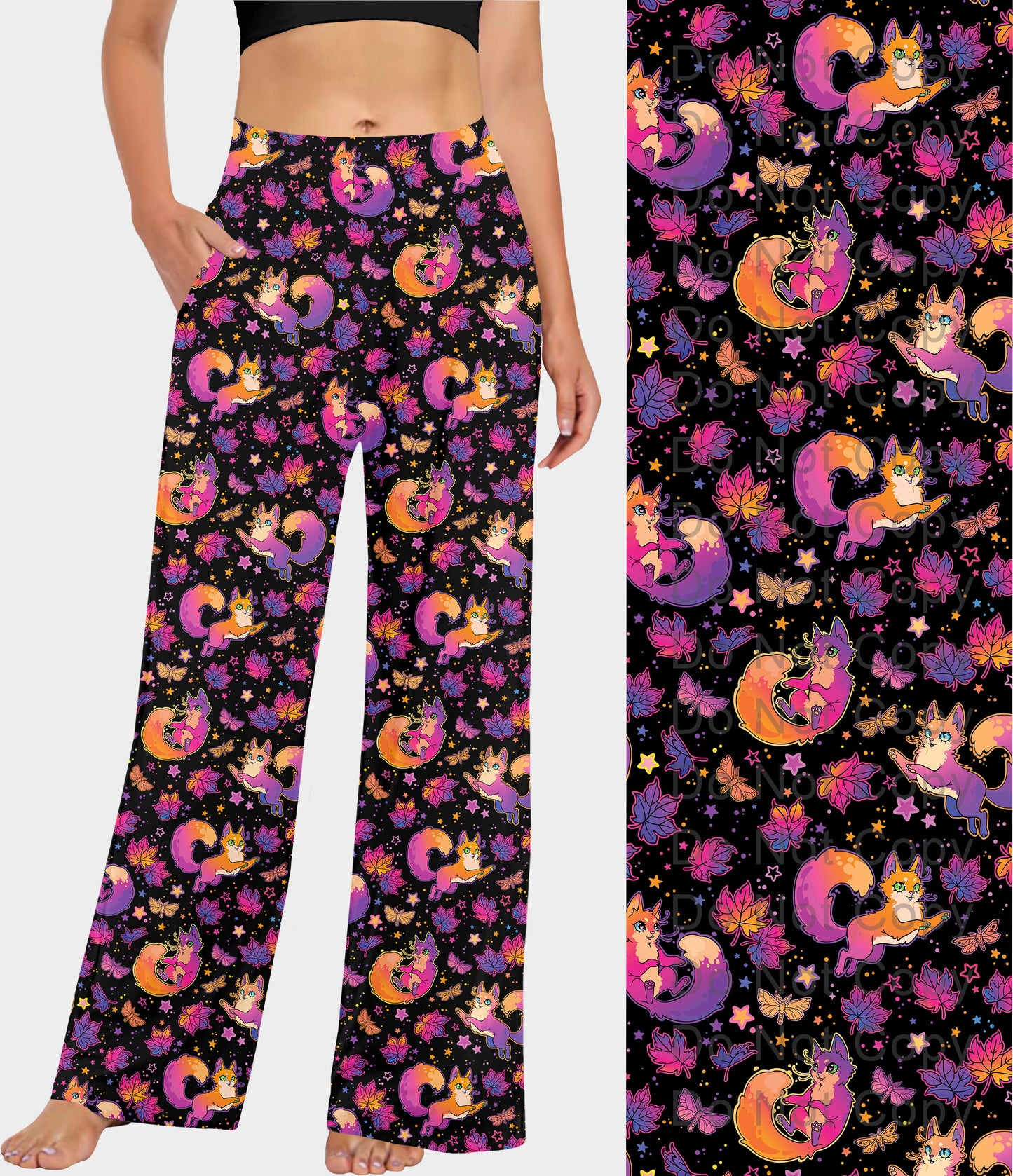 RTS - Fluffy Kitty Cat Leaves Lounge Pants