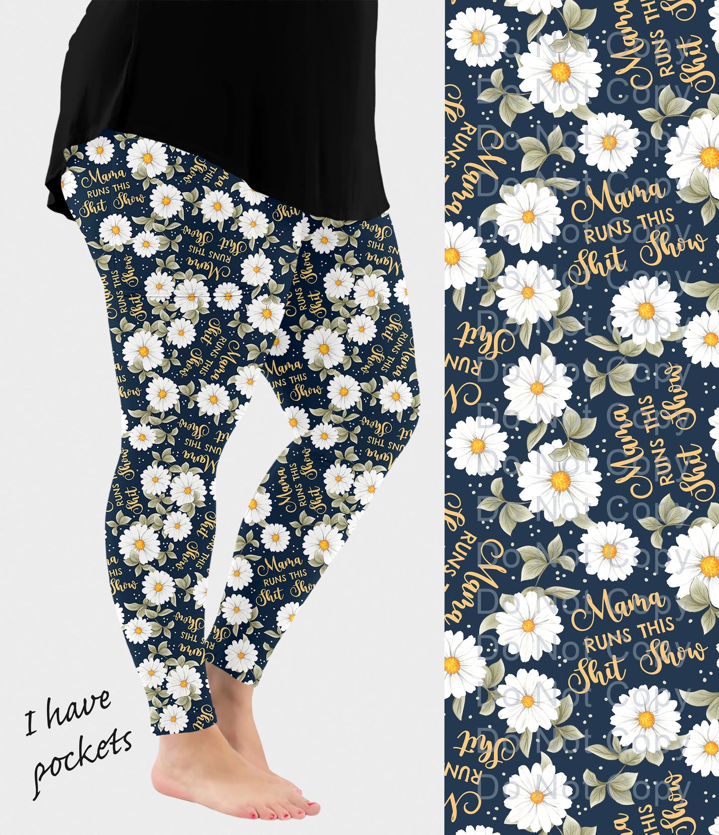 RTS - Mama Runs This Leggings w/ Pockets