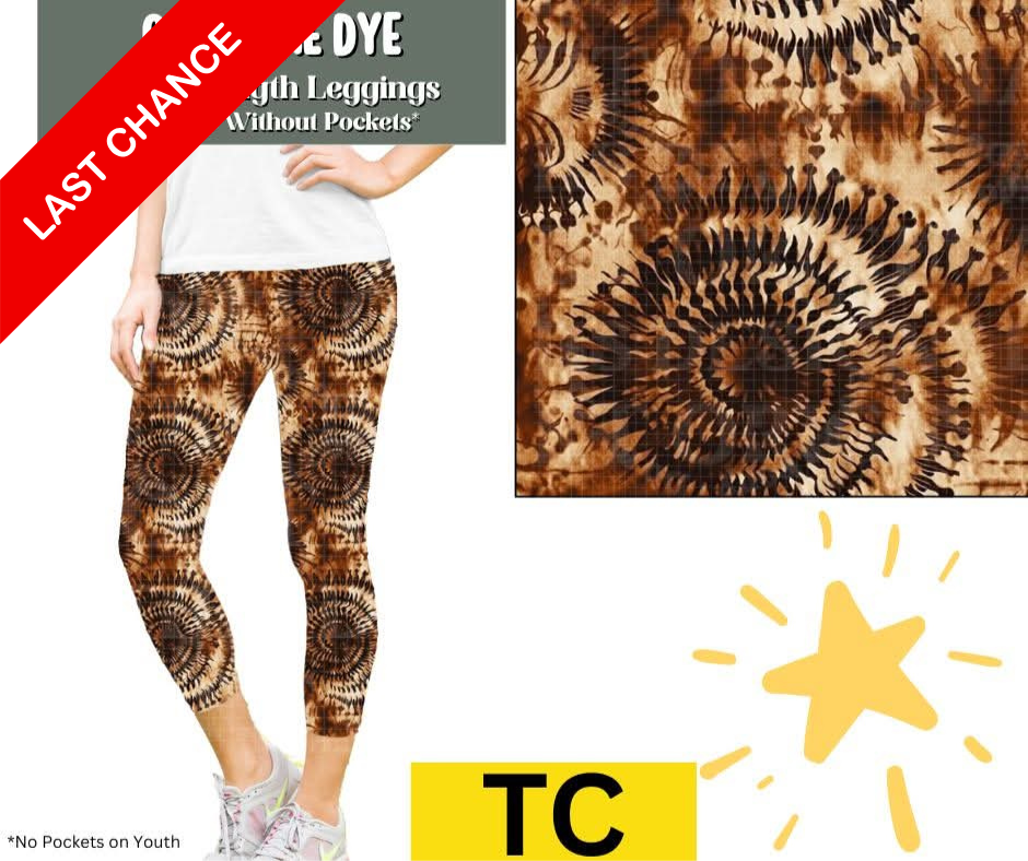 Cocoa Tie Dye Capri Length Leggings w/ Pockets