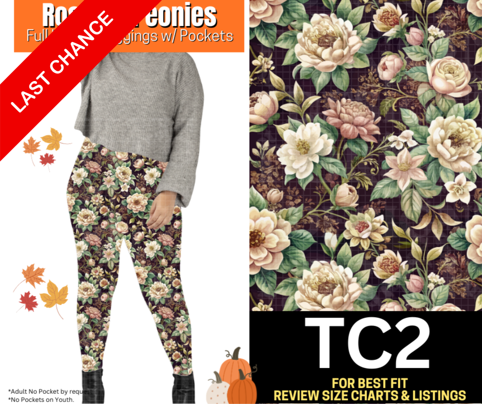 Roses & Ponies Full Length Leggings w/ Pockets