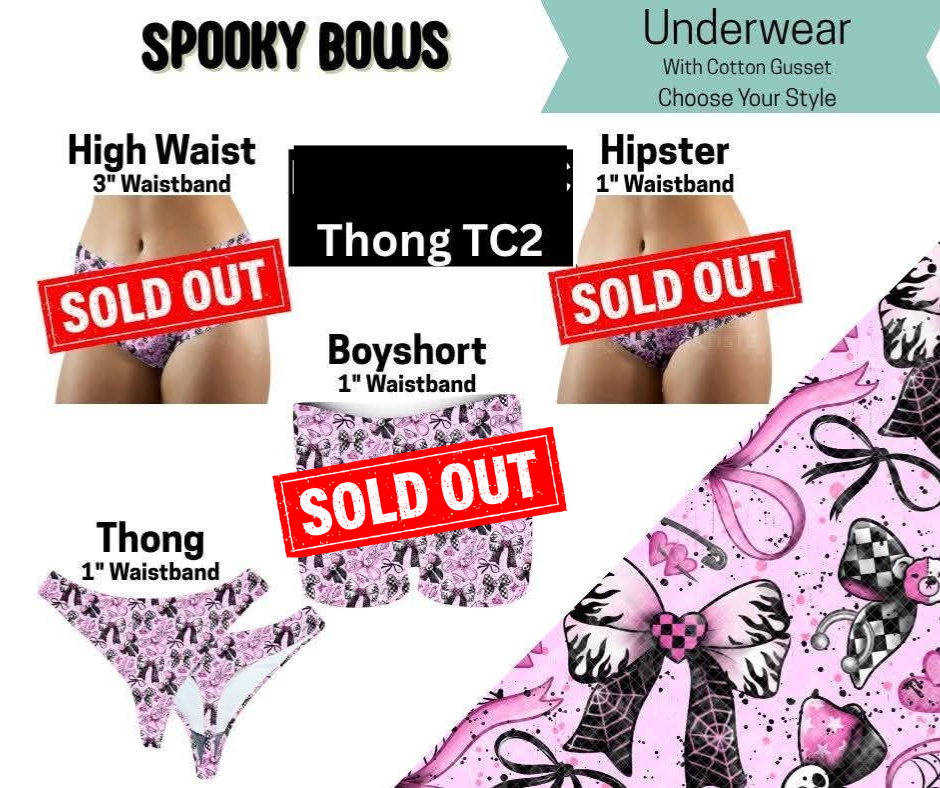Spooky Bows Thong Underwear