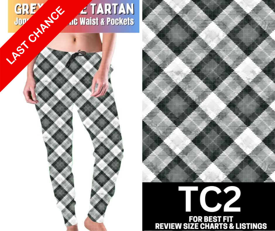 Grey Smoke Tartan Joggers
