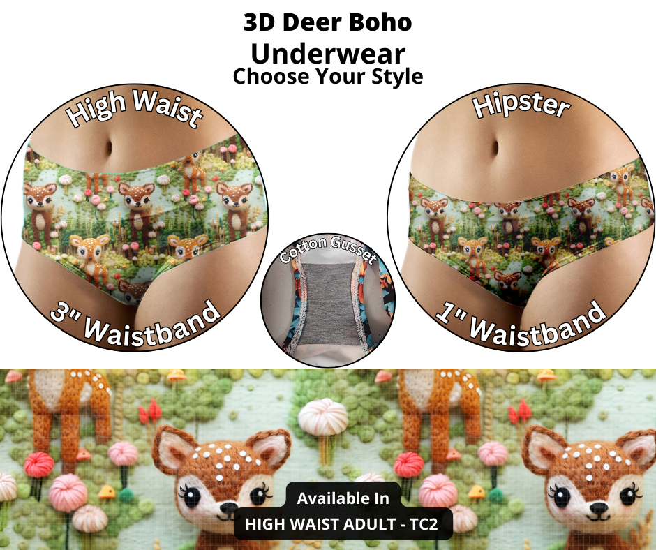 3D Deer Boho Underwear