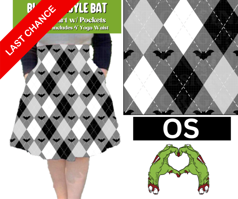 Black Argyle Bat Swing Skirt