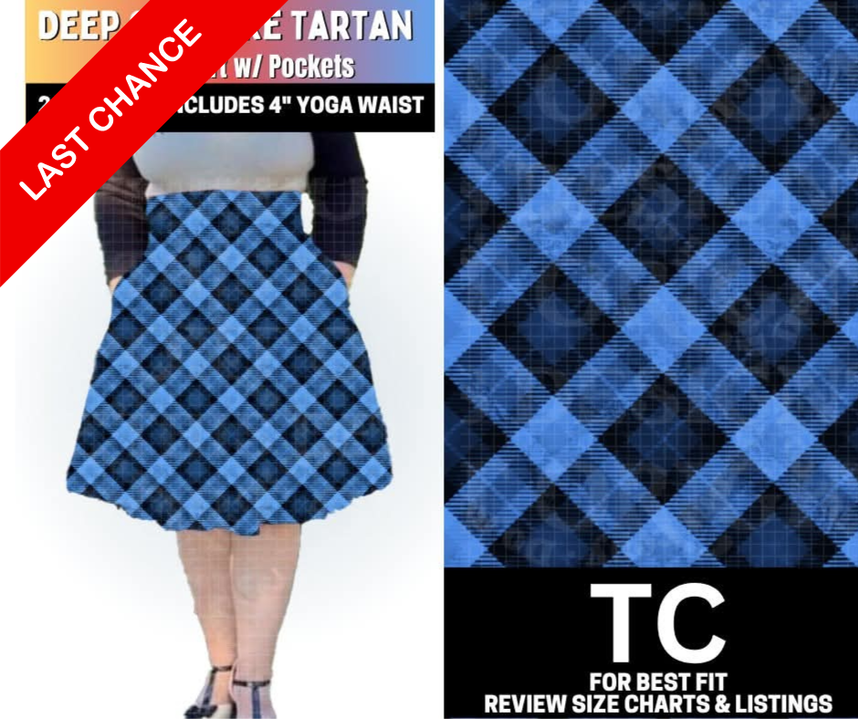 Deep Sapphire Tartan Swing Skirt