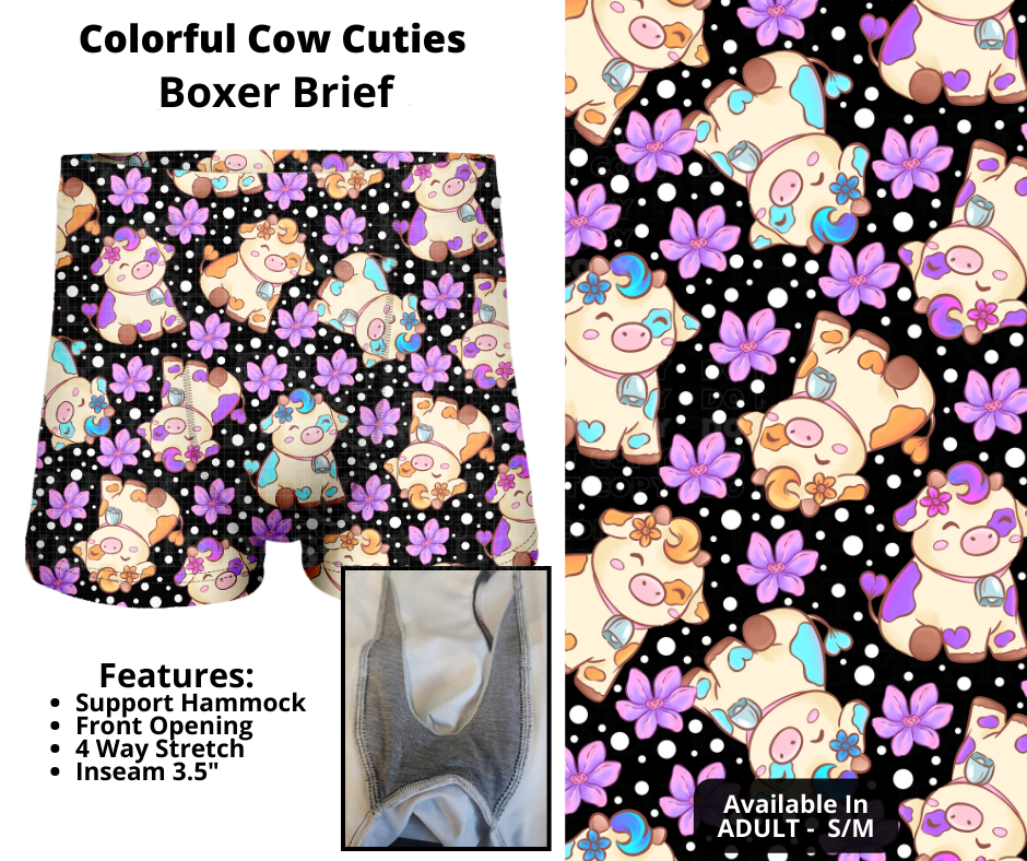 Colorful Cow Cuties Boxer Briefs