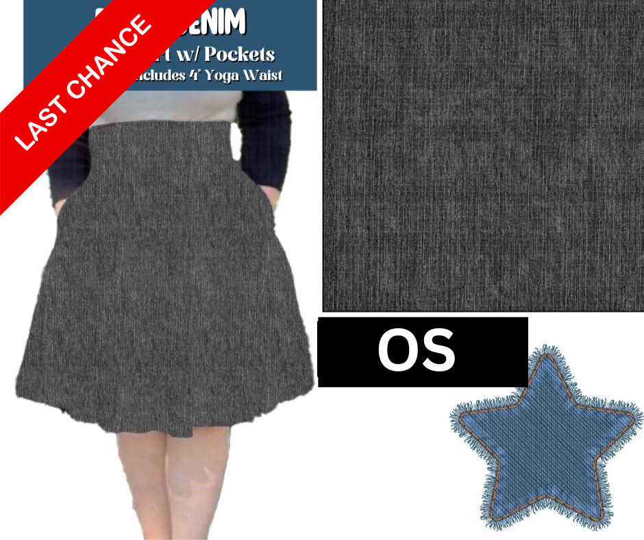 Black Denim Swing Skirt