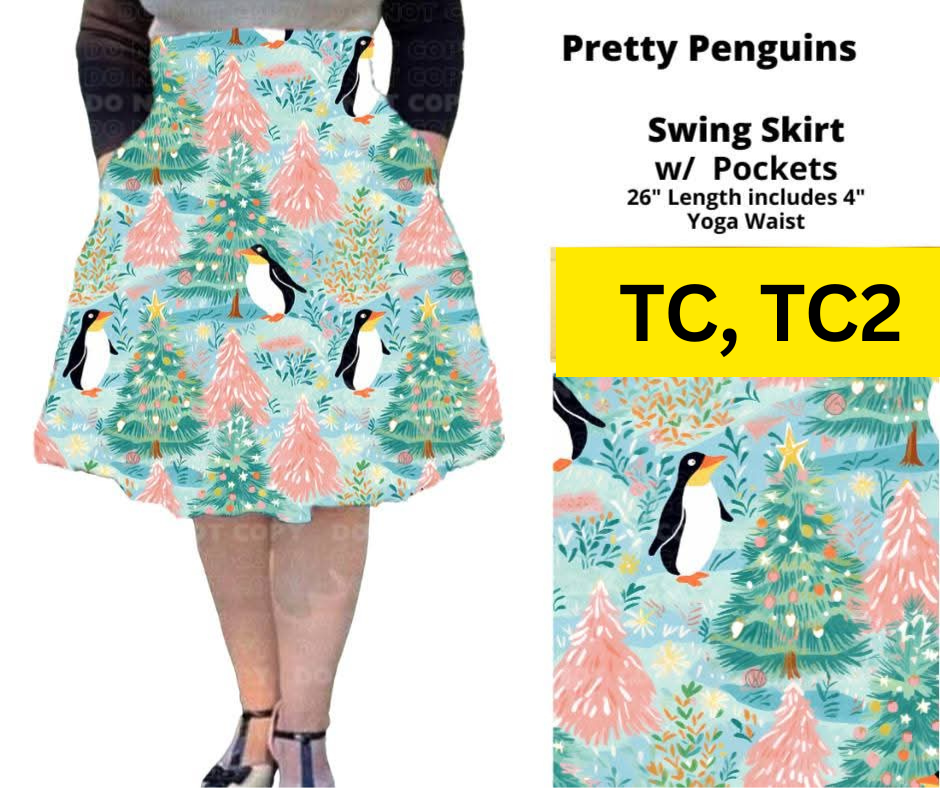 Pretty Penguins Swing Skirt