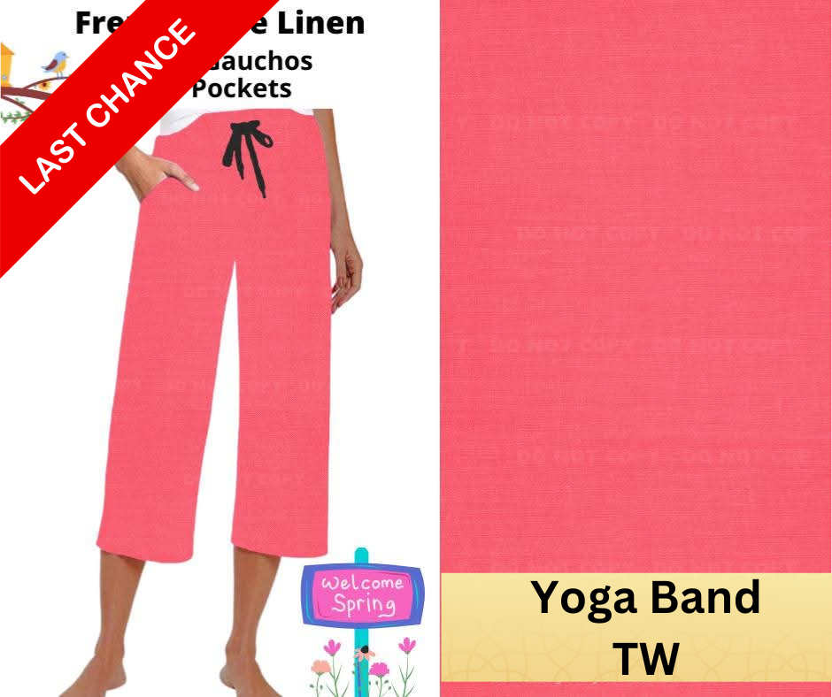 Rose Linen Capri Gauchos