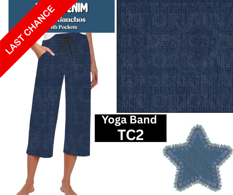 Navy Denim Capri Gauchos
