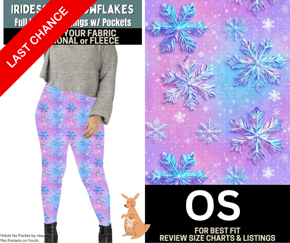 Iridescent Snowflake Fleece Leggings
