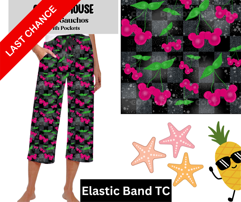 Cherry Mouse Capri Gauchos