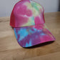 LIME/PINK/BLUE TYE DYE PONY TAIL HAT