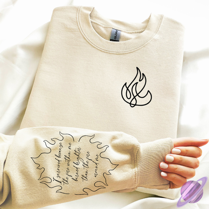 FIRE WITHIN SWEATSHIRT W/ SLEEVE PRINT