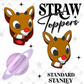 RED NOSE DEER- 3D PRINTED STRAW CHARM